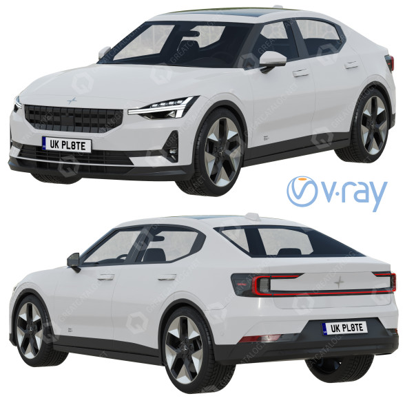 Автомобіль Volvo Polestar 2 3D модель