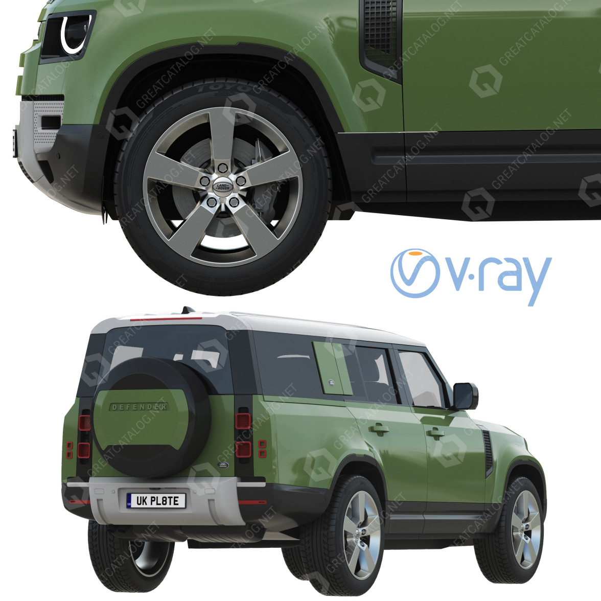 Car Land Rover Defender 130 3D model - GreatCatalog 27412