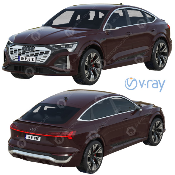 Car Audi Q8 Sportback E-Tron 3D model