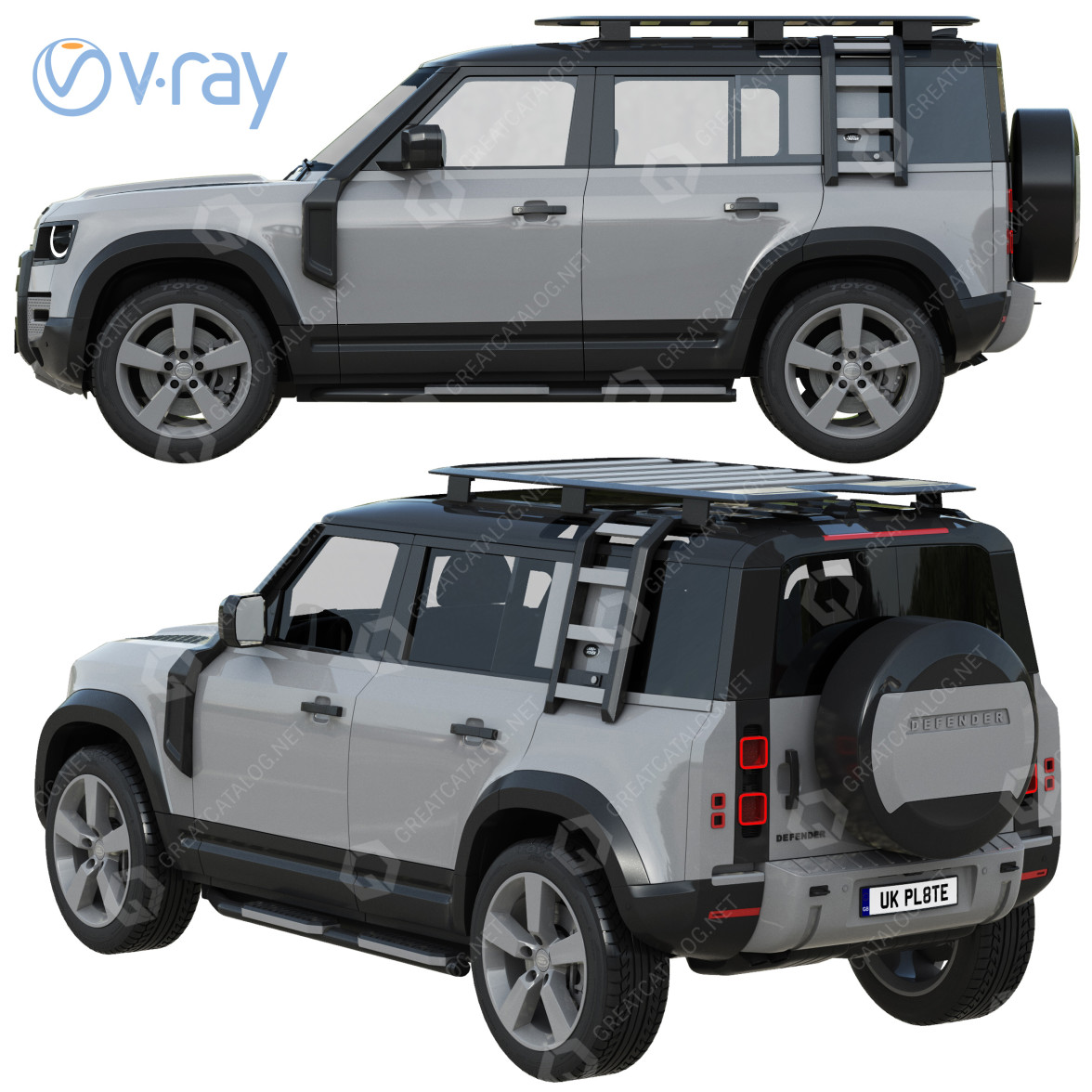 Car Land Rover Defender Explorer Pack 3D model - GreatCatalog 27492