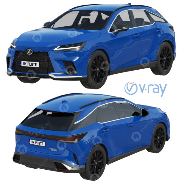 Voiture Lexus RX 500h F-Sport 2023 modèle 3D