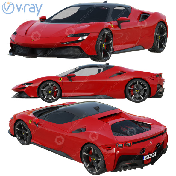 Автомобіль Ferrari SF90 Stradale 3D модель