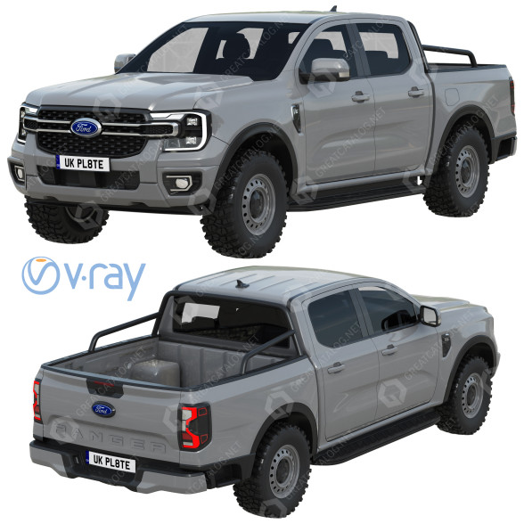 Автомобіль Ford Ranger XLT 2023 3D модель