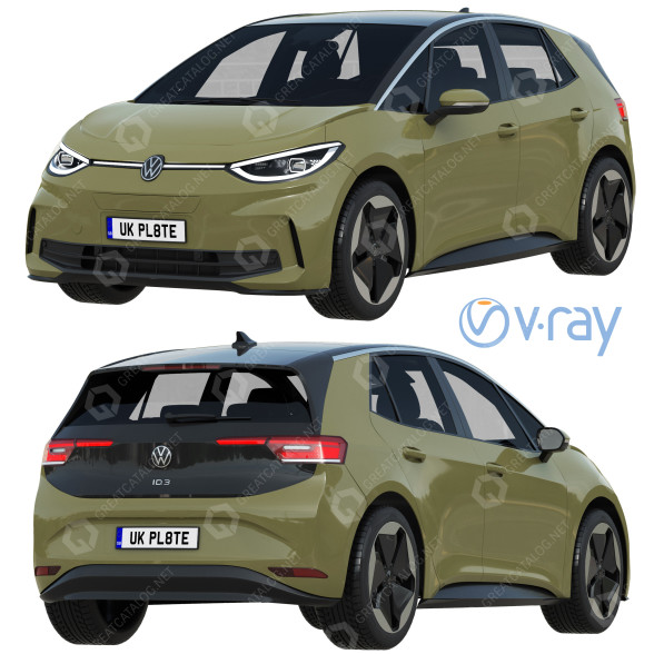 Автомобиль Volkswagen ID3 2024 3D модель