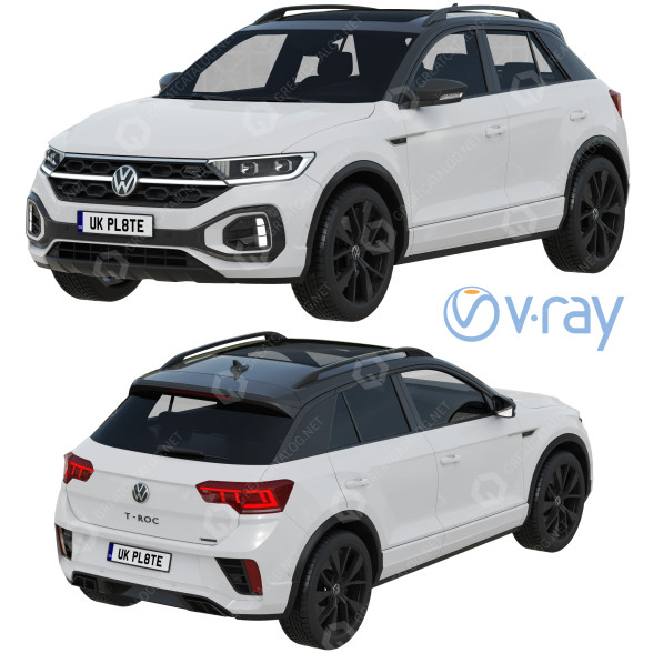 Coche Volkswagen T-Roc R-line 2022 Modelo 3D
