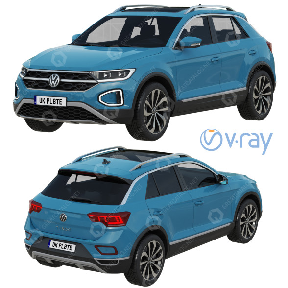 Coche Volkswagen T-Roc 2022 Modelo 3D