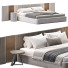 Bett und Nachttischchen Gray 01 - mukhammadnur