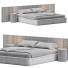 Bett und Nachttischchen Gray 01 - mukhammadnur