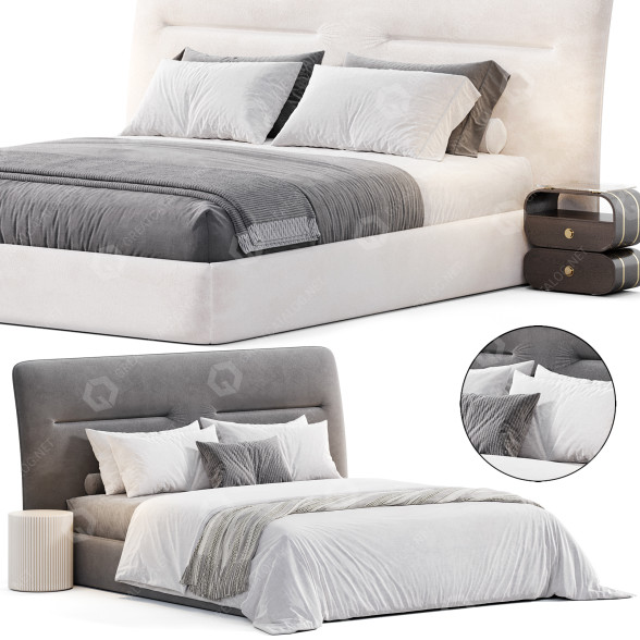 Cama y mesitas de noche Domkapa Helen Modelo 3D