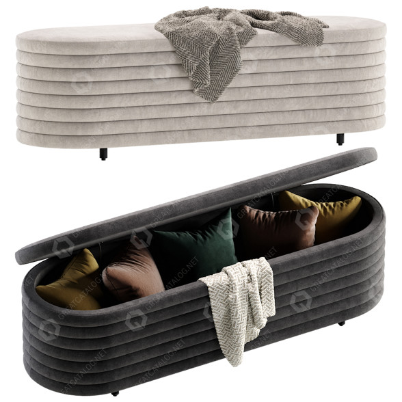 Bank CB2 Rialto Pewter Storage 6 Color Version 3D-Modell
