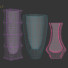 Vases Mandruzzato Murano Sommerso Faceted 1960s - Kudim