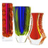 Vases Mandruzzato Murano Sommerso Faceted 1960s - Kudim