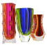 Vases Mandruzzato Murano Sommerso Faceted 1960s - Kudim