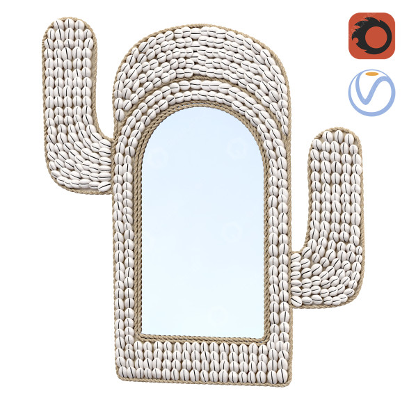 Дзеркало Bazar Bizar The Cactus Sea Shell White 3D модель