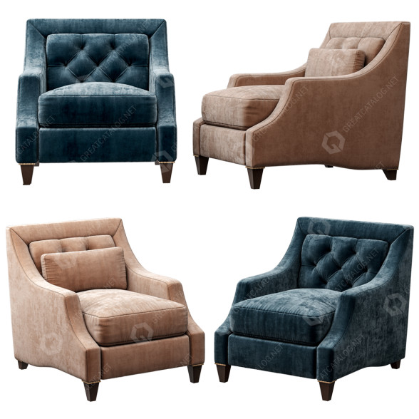 Armchair Baker McGuire Max Tufted Club 3D model