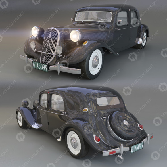 Автомобіль Citroen Traction Avant 3D модель