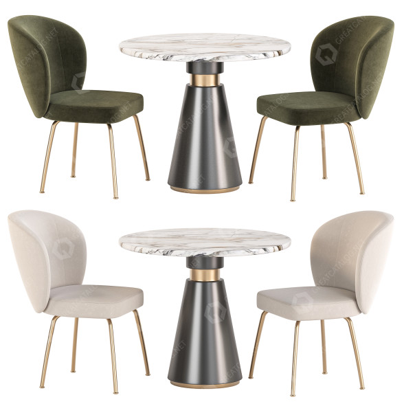 Table et chaises West Elm Dining Set 56 modèle 3D