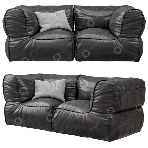 Sofa Pottery Barn Prescott Loveseat Set model 3D