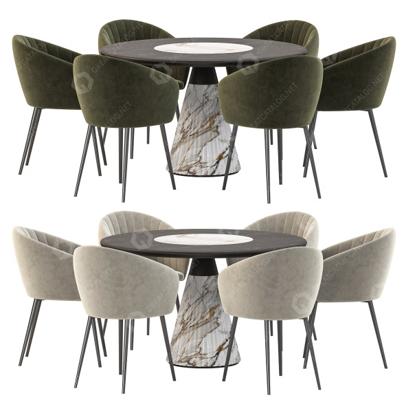 Стіл та стільці Dining Set 59 3D модель