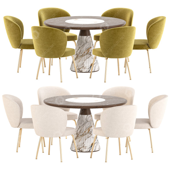 Mesa y sillas Morelato Marilyn and Greer Dining Set 54 Modelo 3D