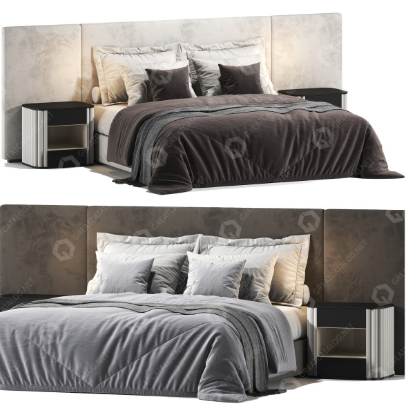Bed and Bedside Tables Restoration Hardware Modena 3D model