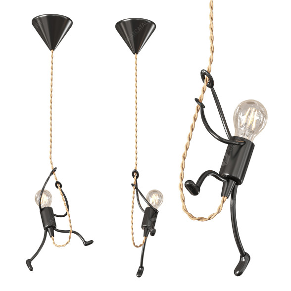 Pendant Lamp Bright One on a Rope 3D model