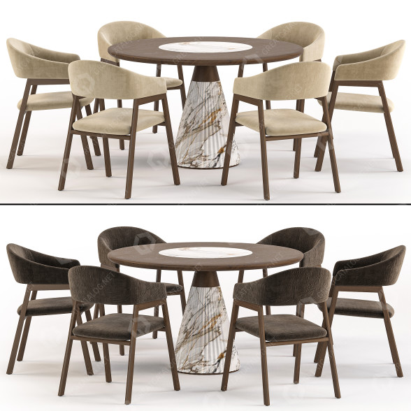 Mesa y sillas Morelato Set 62 Marilyn and Angel Cerda ACH200 Modelo 3D