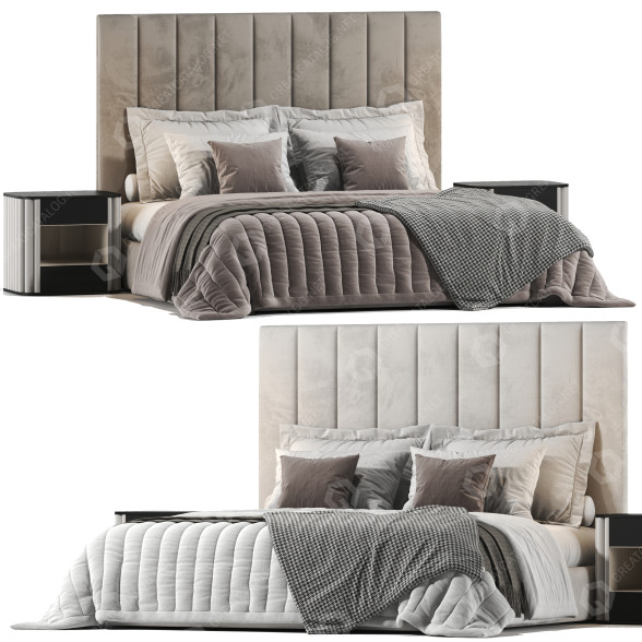 Ліжко та тумбочки Restoration Hardware Modena Fabric Vertical 3D модель