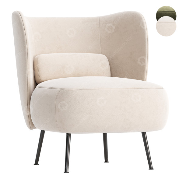 Кресло Almenia Upholstered Barrel by Mercer41 3D модель