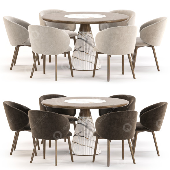 Stół i krzesła Morelato Marilyn Set 65 model 3D