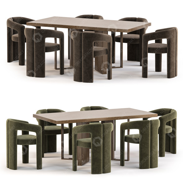 Table and Chairs Danetti Jonah and Dudet Set 66 3D model