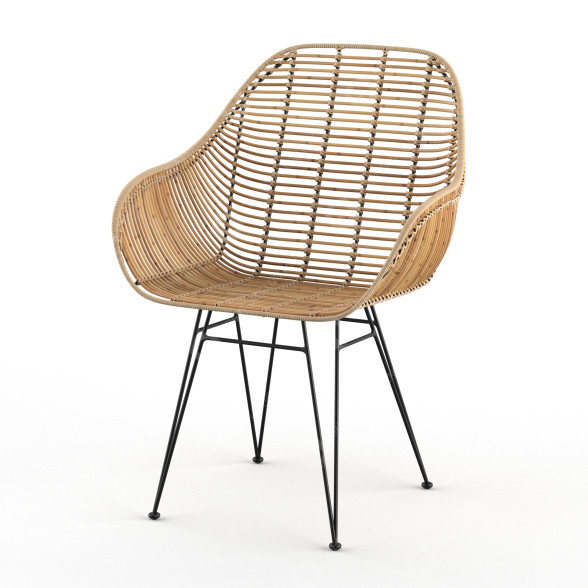 Fotel Rendez-Vous Deco Camelia Natural Rattan model 3D