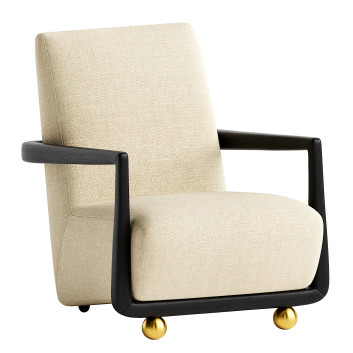 Armchair  Germain Club by Jonathan Adler 3D model