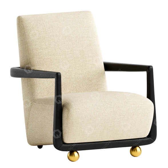 Armchair Germain Club by Jonathan Adler 3D model