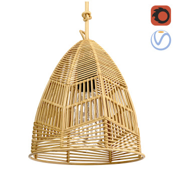 Lámpara colgante  Bazar Bizar Bala Rattan S Modelo 3D