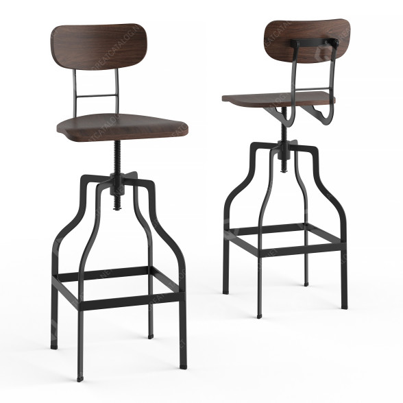 Hoker barowy Rendez-Vous Deco Retro Adjustable 66-85 cm model 3D
