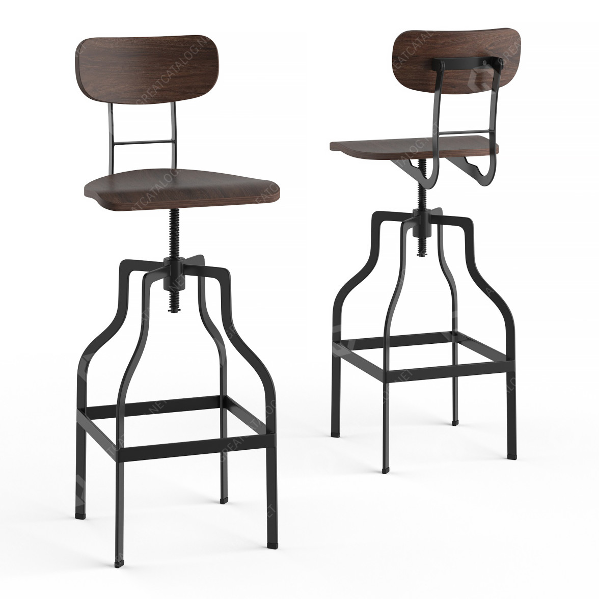 3D model Bar Stool Rendez-Vous Deco Retro Adjustable 66-85 cm