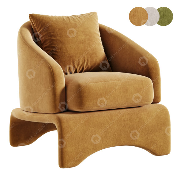 Fotel Wide Boucle Upholstered by Orren Ellis model 3D
