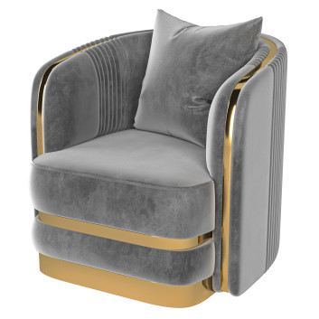 Fauteuil  Balmain Blush Velvet Gold Modèle 3D