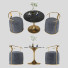 Stół i krzesła Homary Gray Upholstered Velvet  in Gold - Jasurbek