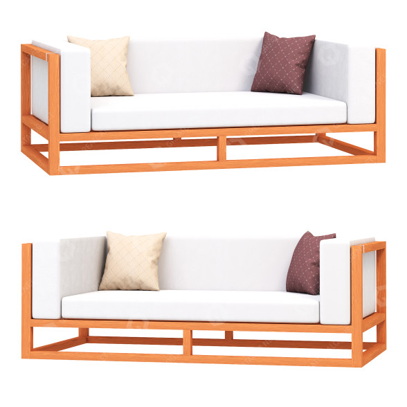 Диван LexMod Newbury Accent Lounge Outdoor Patio Premium Grade A Teak Wood 3D модель