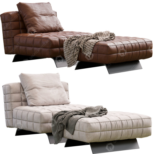Fotel i pufa Minotti Twiggy model 3D