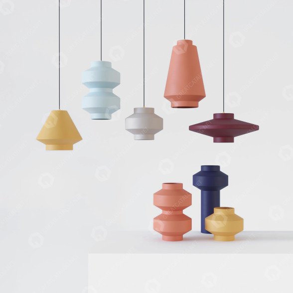 Pendant Lamps and Vases Ceramika Design Praforma Multi 3D model