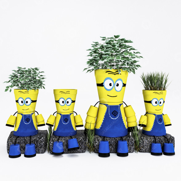 Topfpflanzen Minions 3D-Modell