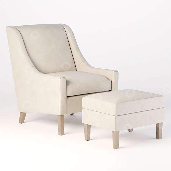Fotel i pufa Maiden Home The Chrystie model 3D