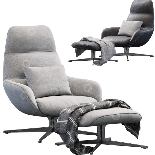 Sillón y otomana Lema Lady Jane Modelo 3D