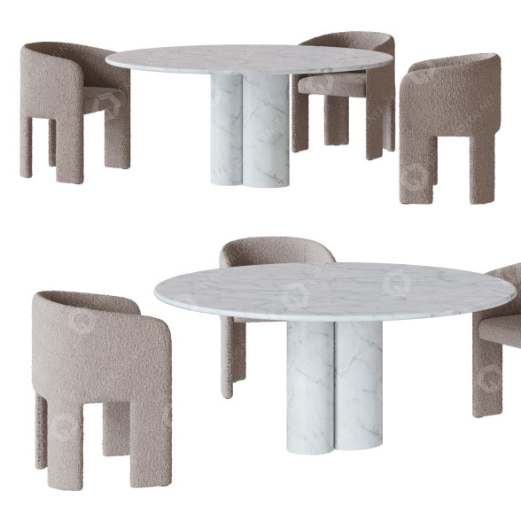 Table and Chairs Ditre Italia Arcade and Cali 3D model