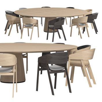 Table and Chairs Porro Materic and Merano