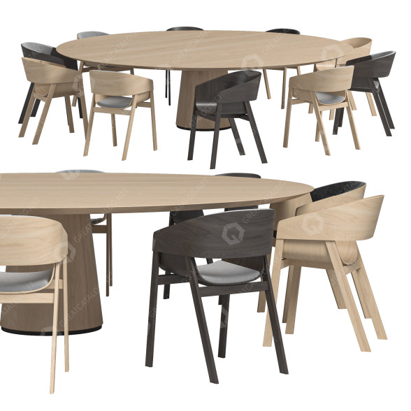 Table et chaises Porro Materic and Merano modèle 3D
