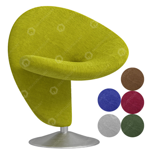 Chair Manhattan Comfort Curl Wool Blend Swivel Accent 3D model